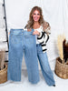 Judy Blue Mid - Rise Retro Wide Leg Jeans - Whiskey Skies - JUDY BLUE