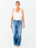 Judy Blue Mid - Rise Retro Wide Leg Jeans - Whiskey Skies - JUDY BLUE