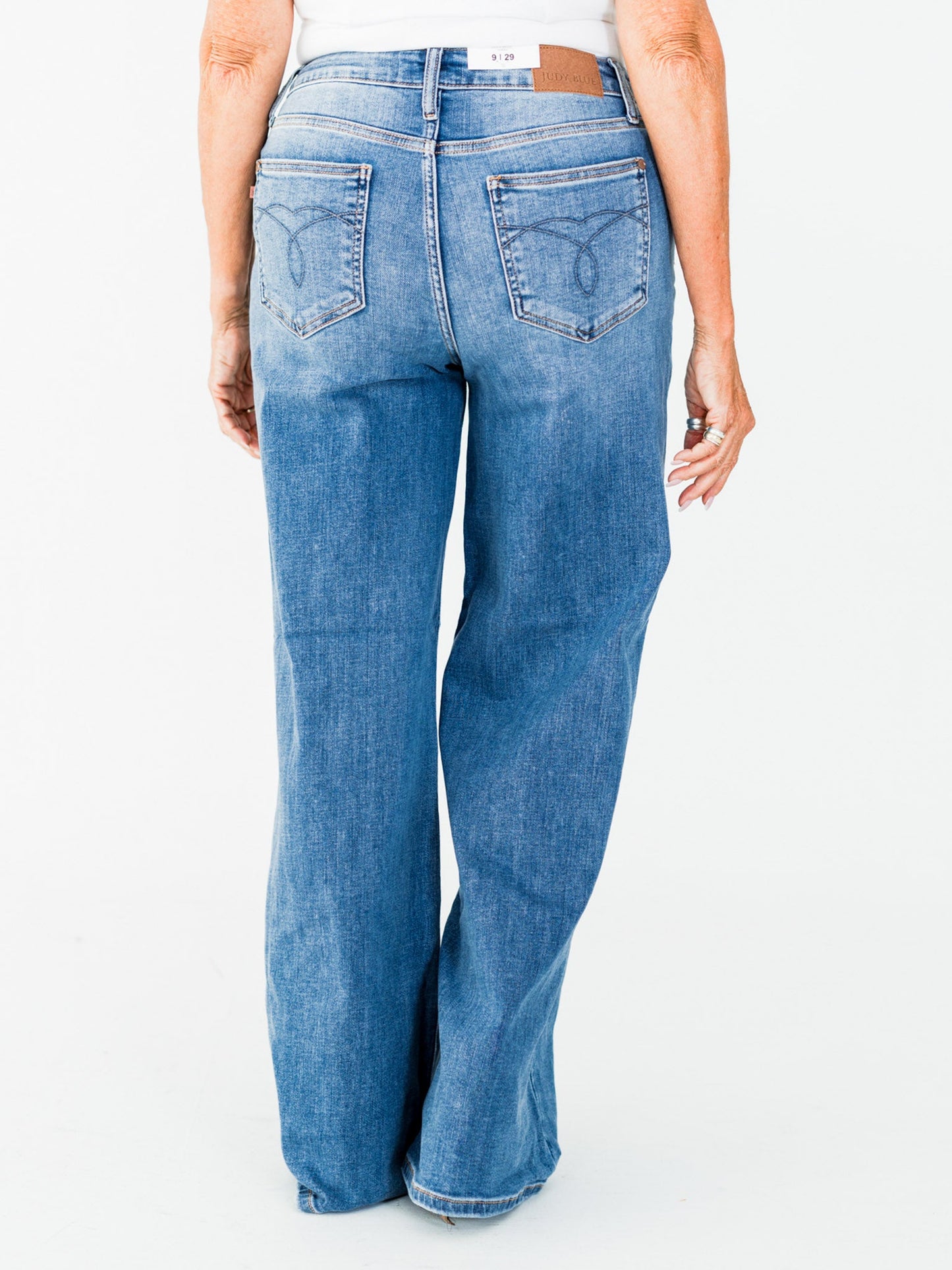 Judy Blue Mid - Rise Retro Wide Leg Jeans - Whiskey Skies - JUDY BLUE