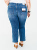 Judy Blue Mid - Rise Slim Straight Rigid Magic Button Fly Jeans - Whiskey Skies - JUDY BLUE