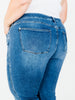 Judy Blue Mid - Rise Slim Straight Rigid Magic Button Fly Jeans - Whiskey Skies - JUDY BLUE