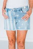Judy Blue Mid Rise Stars and Stripes Denim Shorts - Whiskey Skies - JUDY BLUE