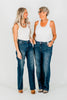 Judy Blue Mid - Rise Straight Western Seam Detail Jeans - Whiskey Skies - JUDY BLUE