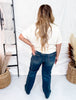 Judy Blue Mid - Rise Straight Western Seam Detail Jeans - Whiskey Skies - JUDY BLUE