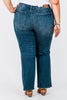 Judy Blue Mid - Rise Straight Western Seam Detail Jeans - Whiskey Skies - JUDY BLUE