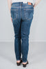 Judy Blue Mid - Rise Thermal Skinny Jeans - Whiskey Skies - JUDY BLUE