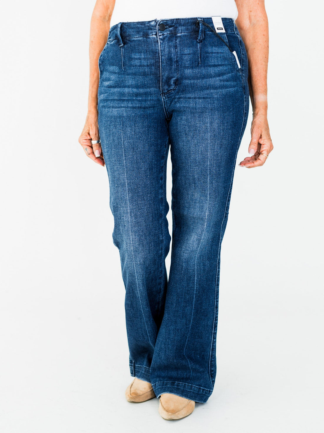 Judy Blue Mid - Rise Tummy Control Bootcut Jeans - Whiskey Skies - JUDY BLUE