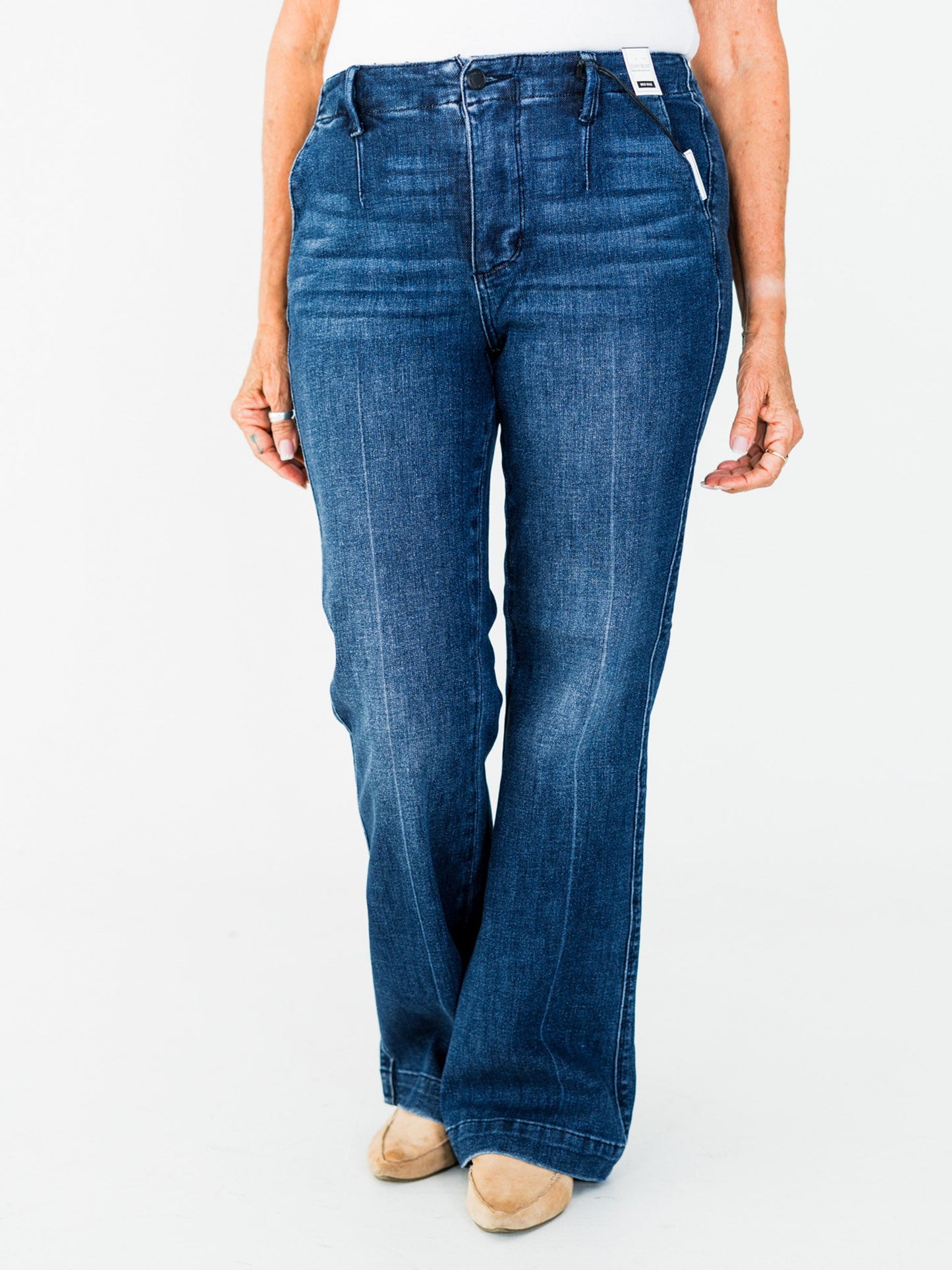 Judy Blue Mid - Rise Tummy Control Bootcut Jeans - Whiskey Skies - JUDY BLUE