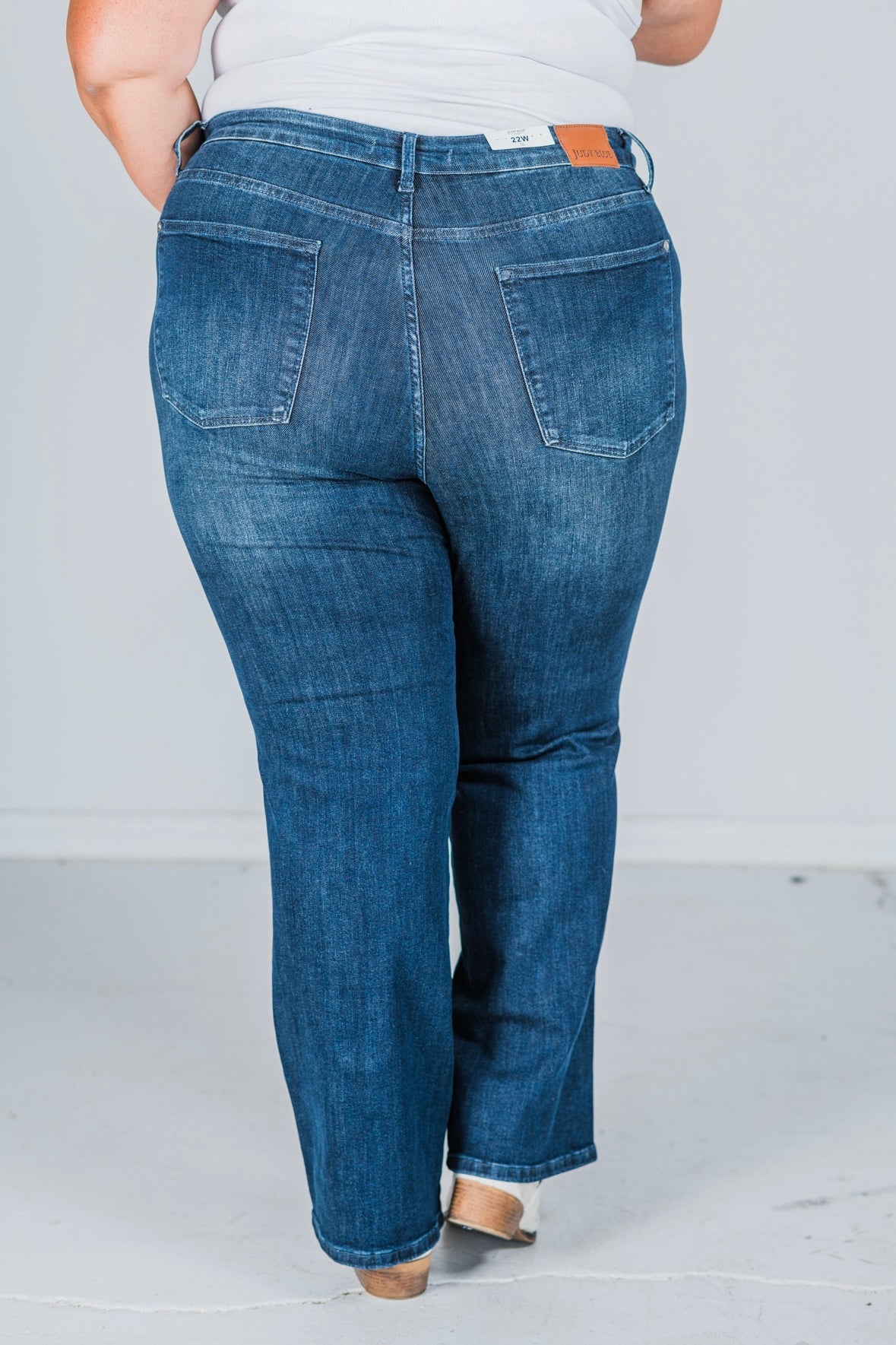 Judy Blue Mid - Rise Tummy Control Classic Straight Jeans - Whiskey Skies - JUDY BLUE