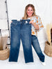 Judy Blue Mid - Rise Tummy Control Classic Straight Jeans - Whiskey Skies - JUDY BLUE