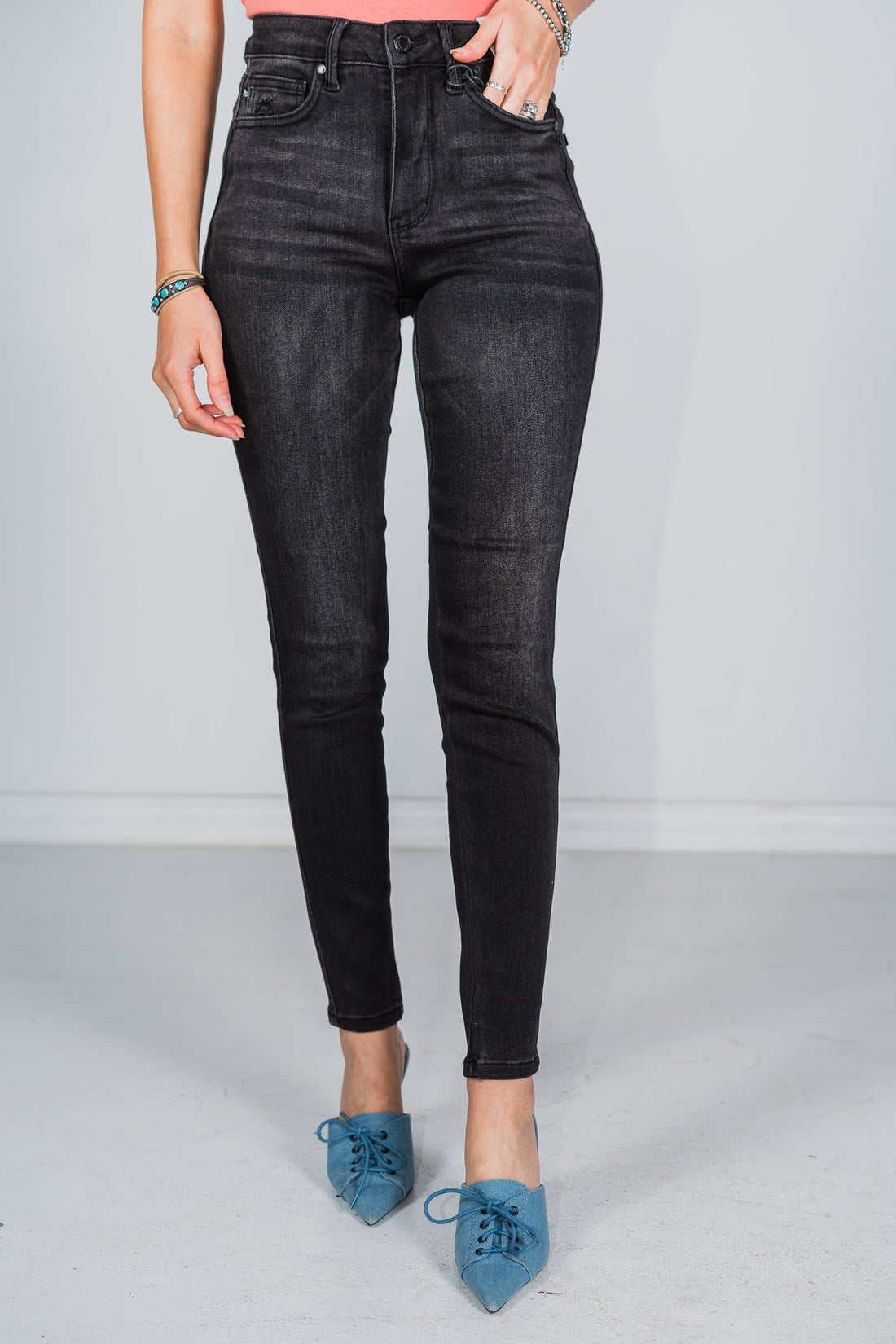 Judy Blue Mid - Rise Tummy Control Skinny Jeans - Whiskey Skies - JUDY BLUE