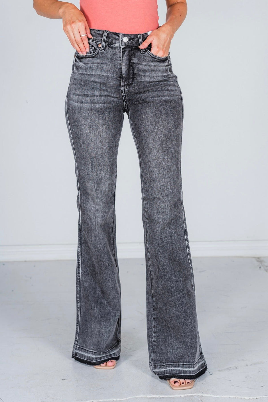 Judy Blue Dark Grey Straight Cut (TUMMY CONTROL)