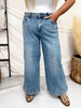 Judy Blue Mid Rise Wide Leg Ankle Jeans W/ Bandana Loop - Whiskey Skies - JUDY BLUE
