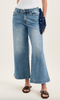 Judy Blue Mid Rise Wide Leg Ankle Jeans W/ Bandana Loop - Whiskey Skies - JUDY BLUE