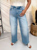 Judy Blue Mid Rise Wide Leg Ankle Length Jeans - Whiskey Skies - JUDY BLUE