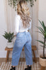 Judy Blue Mid - Rise Wide Leg Crop Vintage Pocket Jeans - Whiskey Skies - JUDY BLUE