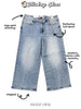 Judy Blue Mid - Rise Wide Leg Crop Vintage Pocket Jeans - Whiskey Skies - JUDY BLUE