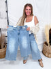 Judy Blue Mid - Rise Wide Leg Crop Vintage Pocket Jeans - Whiskey Skies - JUDY BLUE