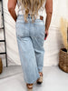 Judy Blue Mid - Rise Wide Leg Cropped Jeans - Whiskey Skies - JUDY BLUE
