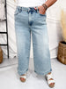 Judy Blue Mid Rise Wide Leg Cropped Jeans - Whiskey Skies - JUDY BLUE