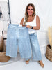 Judy Blue Mid - Rise Wide Leg Cropped Jeans - Whiskey Skies - JUDY BLUE