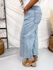 Judy Blue Mid - Rise Wide Leg Cropped Jeans - Whiskey Skies - JUDY BLUE