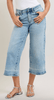 Judy Blue Mid Rise Wide Leg Cropped Jeans - Whiskey Skies - JUDY BLUE
