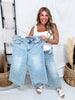 Judy Blue Mid Rise Wide Leg Cropped Jeans - Whiskey Skies - JUDY BLUE