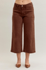 Judy Blue Mid - Rise Wide Leg Cropped Maple Garment Dyed Utility Pocket Jeans - Whiskey Skies - JUDY BLUE
