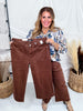 Judy Blue Mid - Rise Wide Leg Cropped Maple Garment Dyed Utility Pocket Jeans - Whiskey Skies - JUDY BLUE