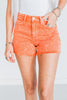 Judy Blue Peach Garment Dyed Denim Shorts - Whiskey Skies - JUDY BLUE