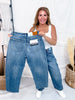 Judy Blue Petite High Waist Rigid Magic Arc Leg Jeans - Whiskey Skies - JUDY BLUE