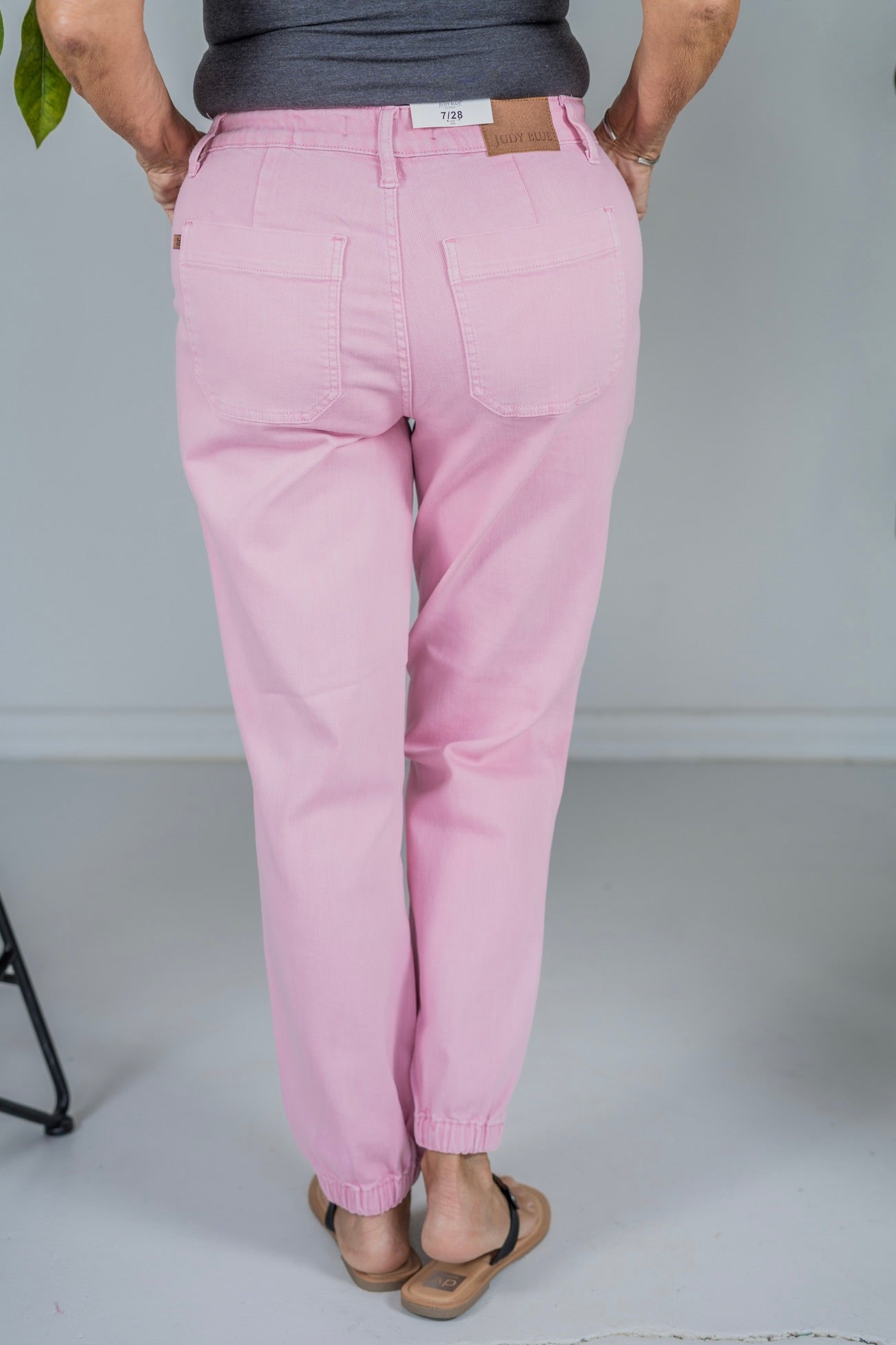 Judy Blue Pink High Waisted Cuffed Joggers - Whiskey Skies - JUDY BLUE