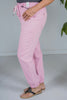 Judy Blue Pink High Waisted Cuffed Joggers - Whiskey Skies - JUDY BLUE