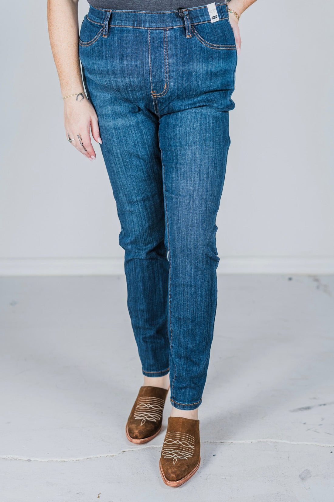 Judy Blue Pull On Skinny Jeggings - Whiskey Skies - JUDY BLUE