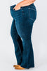 Judy Blue Raw Hem Flare Jeans - Whiskey Skies - JUDY BLUE
