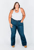 Judy Blue Raw Hem Flare Jeans - Whiskey Skies - JUDY BLUE