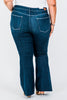 Judy Blue Raw Hem Flare Jeans - Whiskey Skies - JUDY BLUE