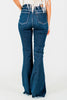 Judy Blue Raw Hem Flare Jeans - Whiskey Skies - JUDY BLUE