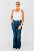 Judy Blue Raw Hem Flare Jeans - Whiskey Skies - JUDY BLUE