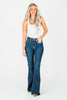 Judy Blue Raw Hem Flare Jeans - Whiskey Skies - JUDY BLUE