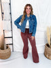 Judy Blue Rigid Magic Trucker Style Denim Jacket - Whiskey Skies - JUDY BLUE