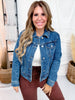 Judy Blue Rigid Magic Trucker Style Denim Jacket - Whiskey Skies - JUDY BLUE