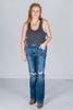 Judy Blue Sanded & Destroyed Bootcut Jeans - Whiskey Skies - JUDY BLUE