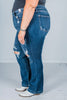 Judy Blue Sanded & Destroyed Bootcut Jeans - Whiskey Skies - JUDY BLUE