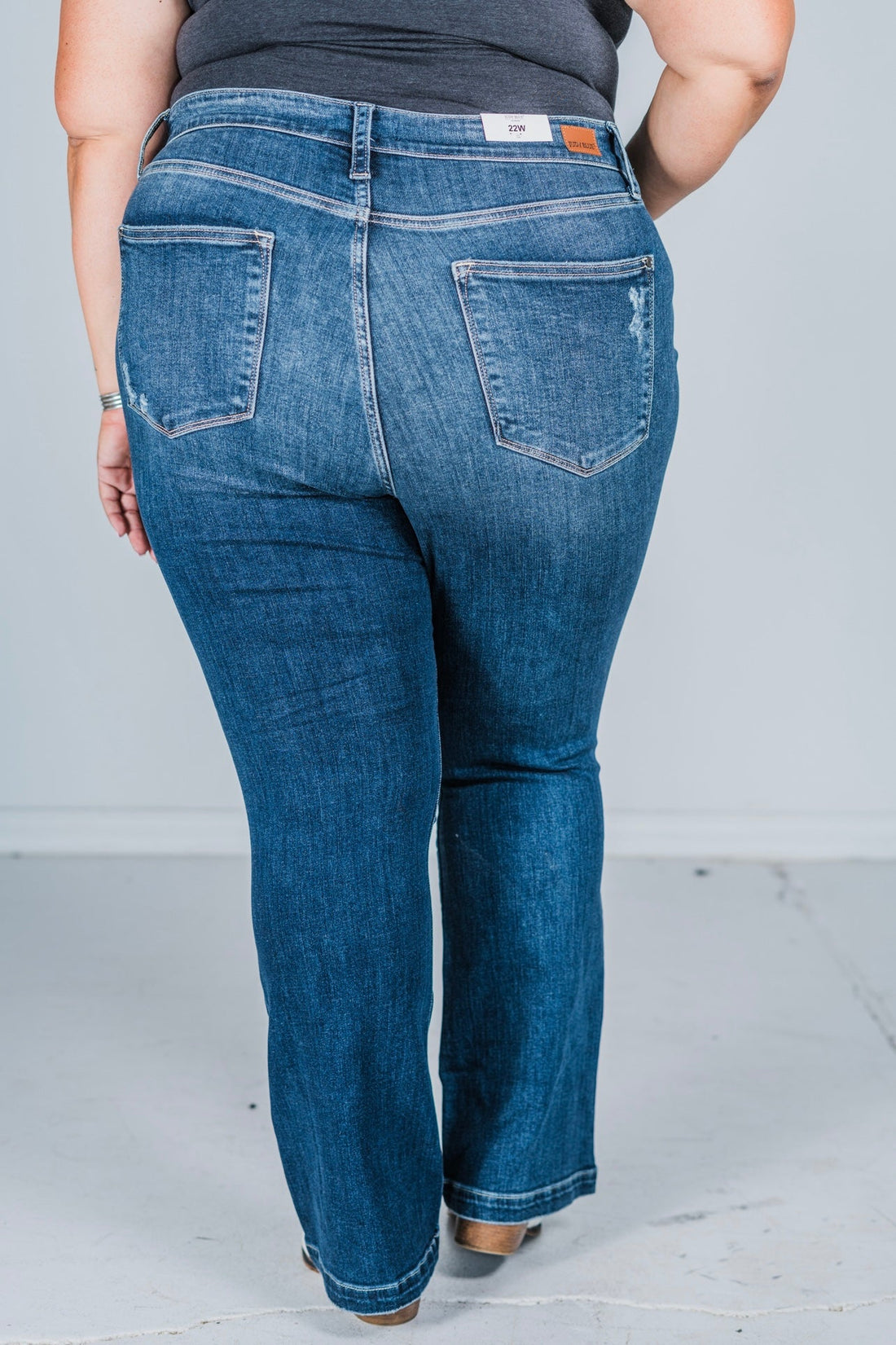 Judy Blue Sanded & Destroyed Bootcut Jeans - Whiskey Skies - JUDY BLUE