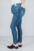 Judy Blue Shark Bite Hem High Waist Skinny Jeans - Whiskey Skies - JUDY BLUE