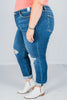 Judy Blue Slim Fit Mid Rise Destroy Jeans - Whiskey Skies - JUDY BLUE