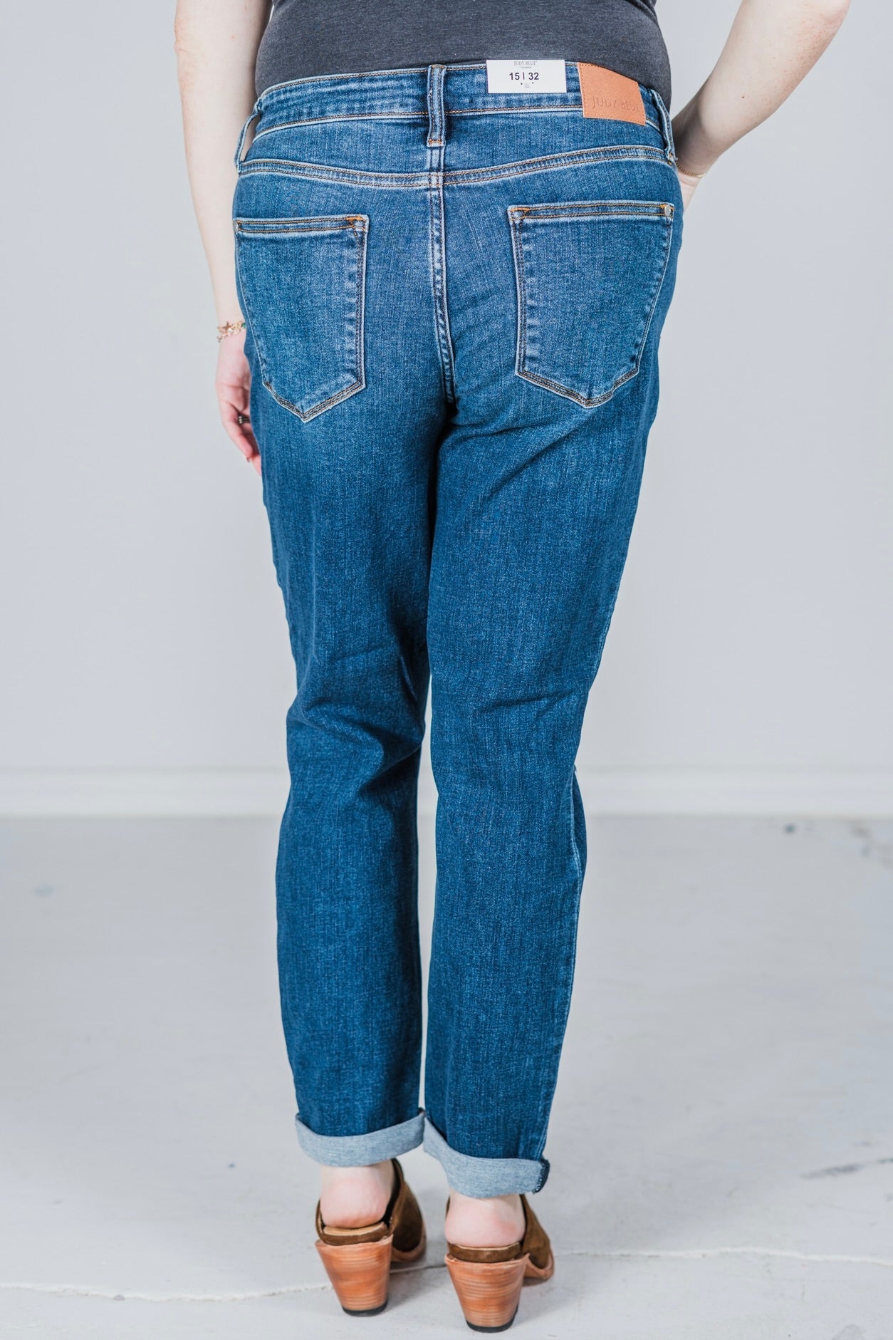 Judy Blue Slim Fit Mid Rise Destroy Jeans - Whiskey Skies - JUDY BLUE