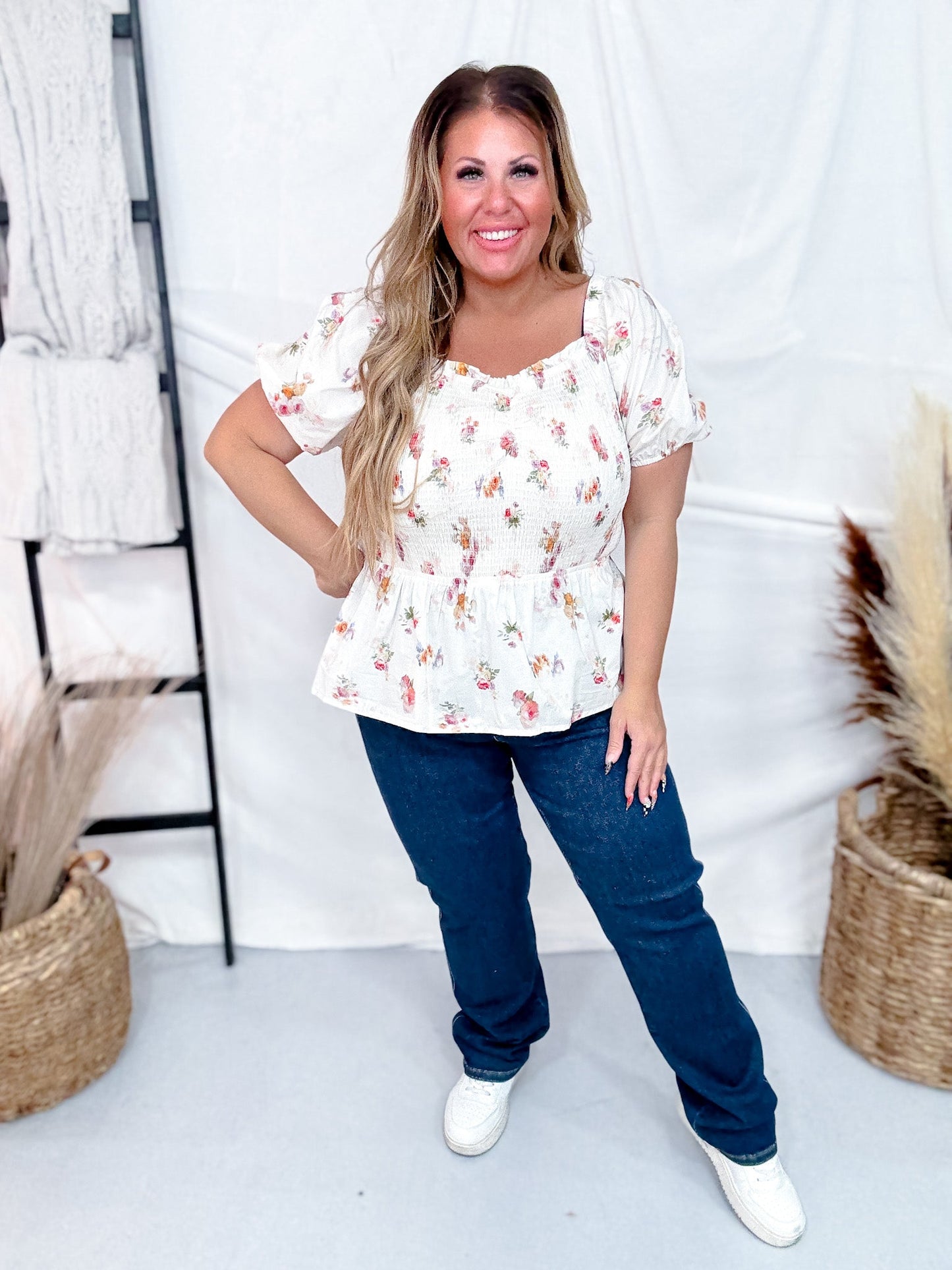 Judy Blue Straight Leg Tummy Control Jeans - Whiskey Skies - JUDY BLUE